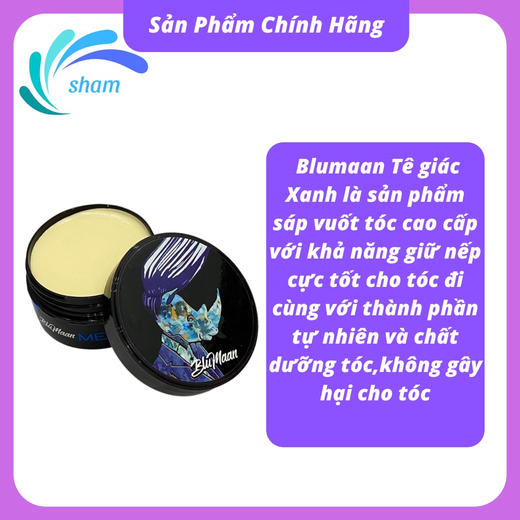 Sáp vuốt tóc tạo kiểu cao cấp bóng mượt BLUMAAN keo vuốt tóc nam nữ tê giác xanh