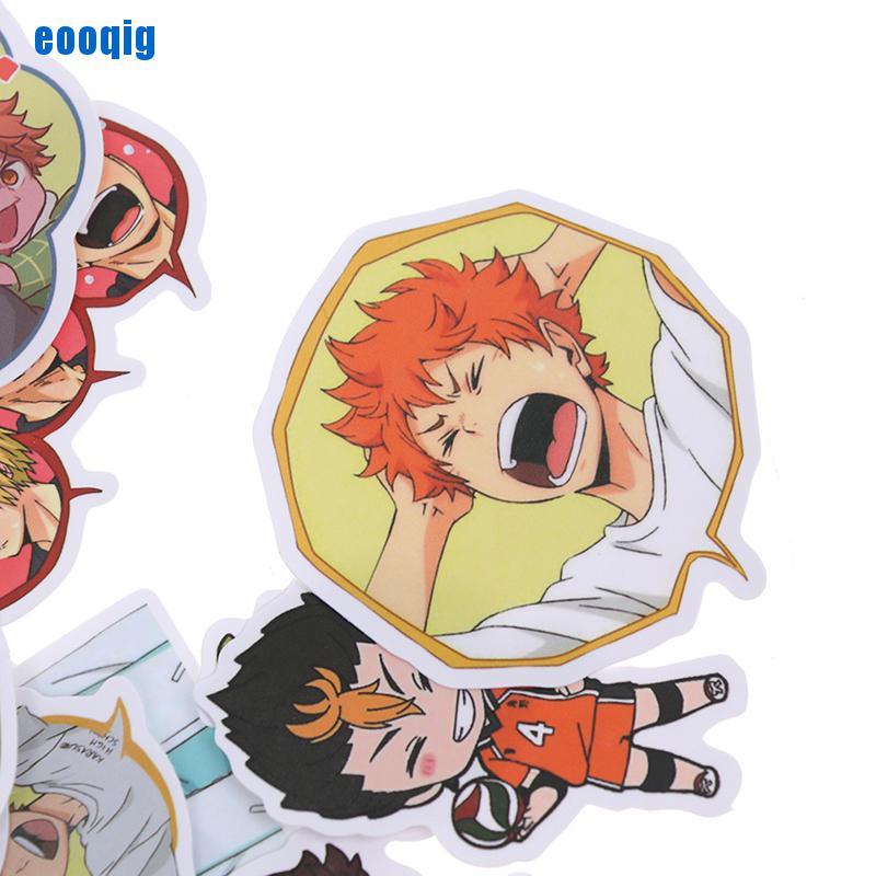 Bộ 50 Miếng Dán Pvc Chống Thấm Nước Hình Anime Haikyuu