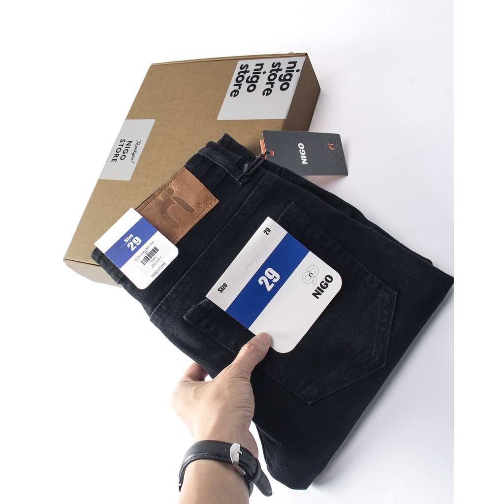 Quần jean nam skinny xám rách & đen rách gối Nigo ống ôm co giãn cao cấp