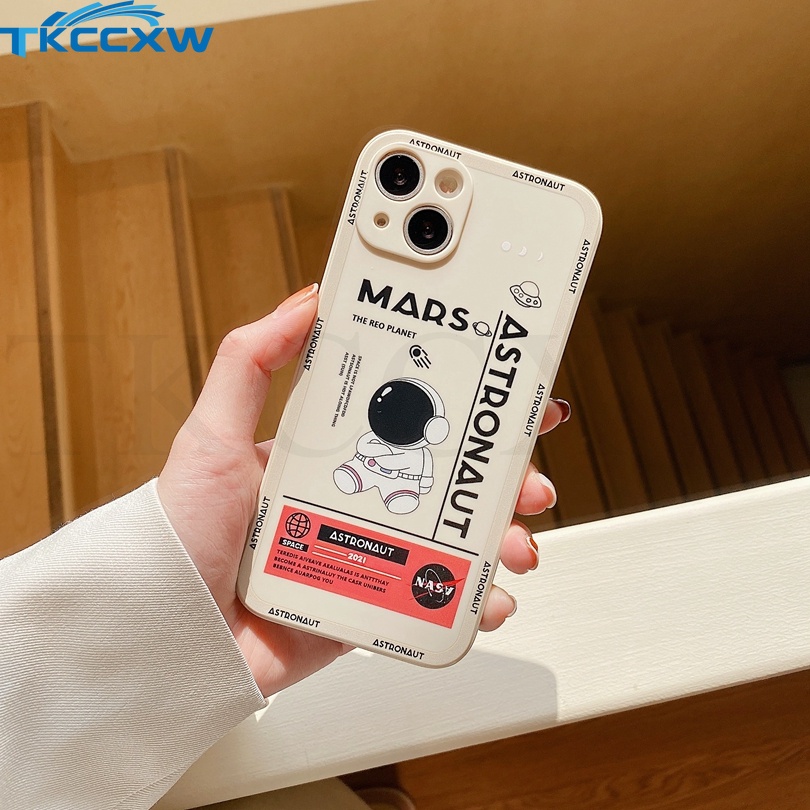 Ốp Điện Thoại TPU Mềm Chống Sốc Họa Tiết Phi Hành Gia Cho iPhone 12 13 Pro MAX 11 Pro MAX XS MAX XR X 6 6s 7 8 Plus SE 2020