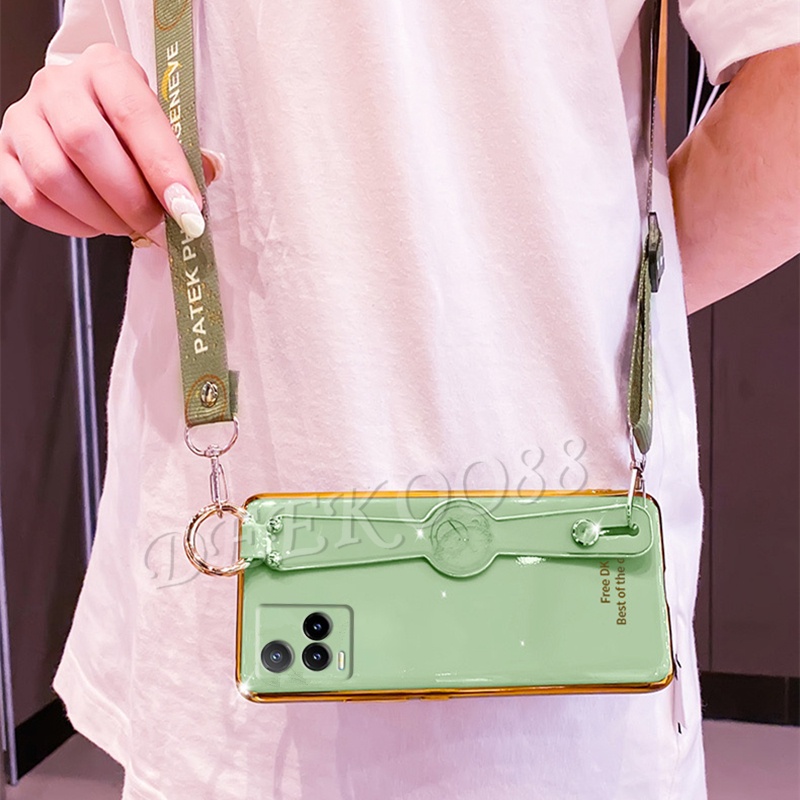 Ốp điện thoại có dây đeo cho VIVO y17s Y21S Y21 V21 4G 5G X60 Pro Y53S Y51A Y51 Y20sG Y12S Y20S Y20