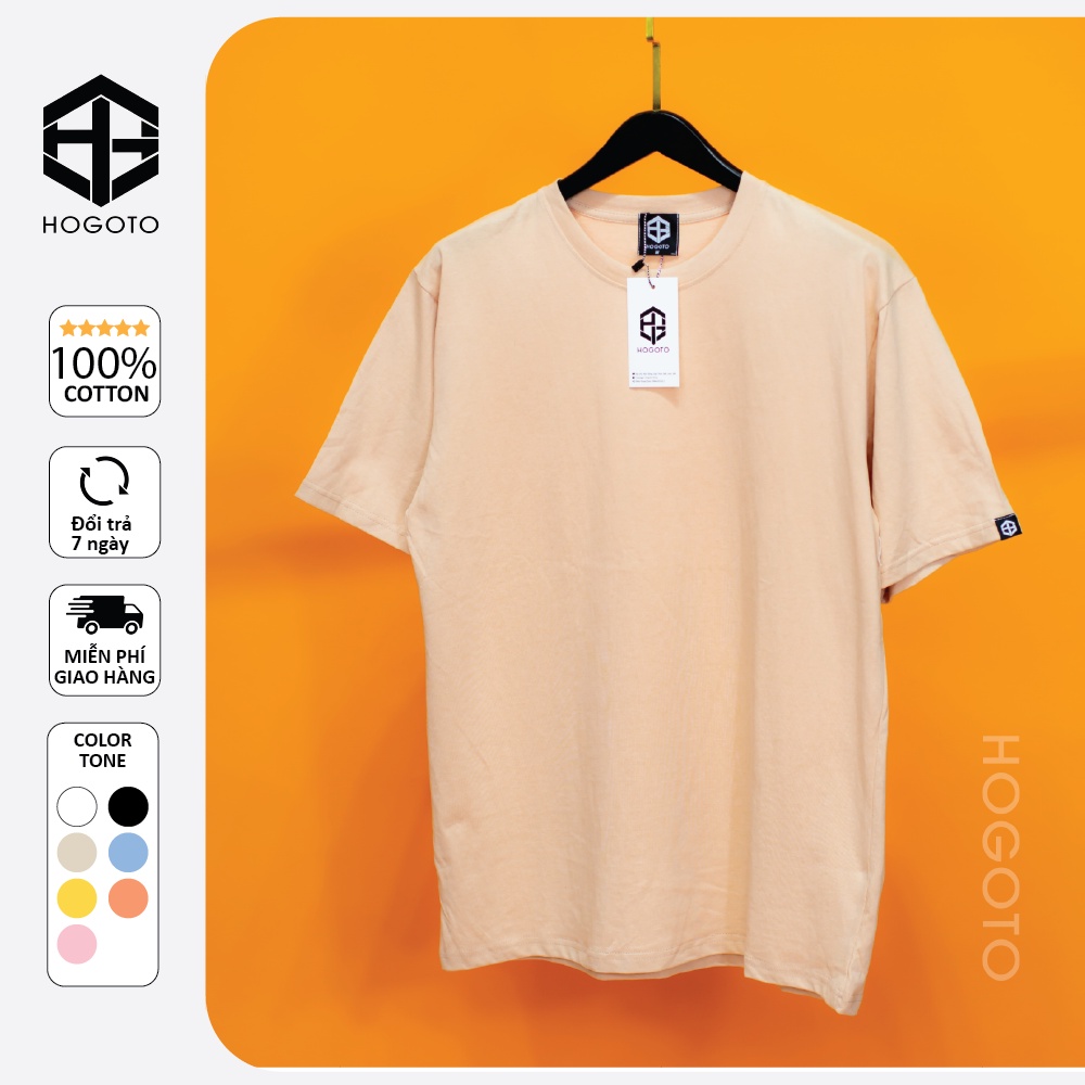 Áo thun Trơn basic Hogoto shop , Áo thun unisex nam nữ form rộng oversize chất liệu Cotton 10 màu | BigBuy360 - bigbuy360.vn