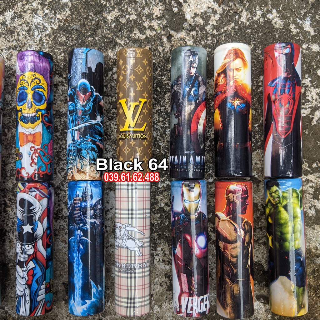 Gen co nhiệt  skin bọc pin 18650 - Làm đẹp sạc dự phòng mica trong suốt