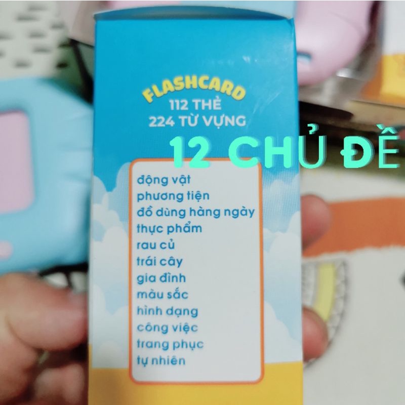 Máy đọc thẻ Flashcard tiếng anh việt song ngữ 12 chip giọng chuẩn hay có 224 từ tiếng Anh và 224 từ tiếng Việt