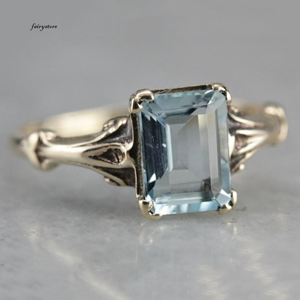 Nhẫn ĐíNh Đá Topaz Giả Sang TrọNg Cho Nữ