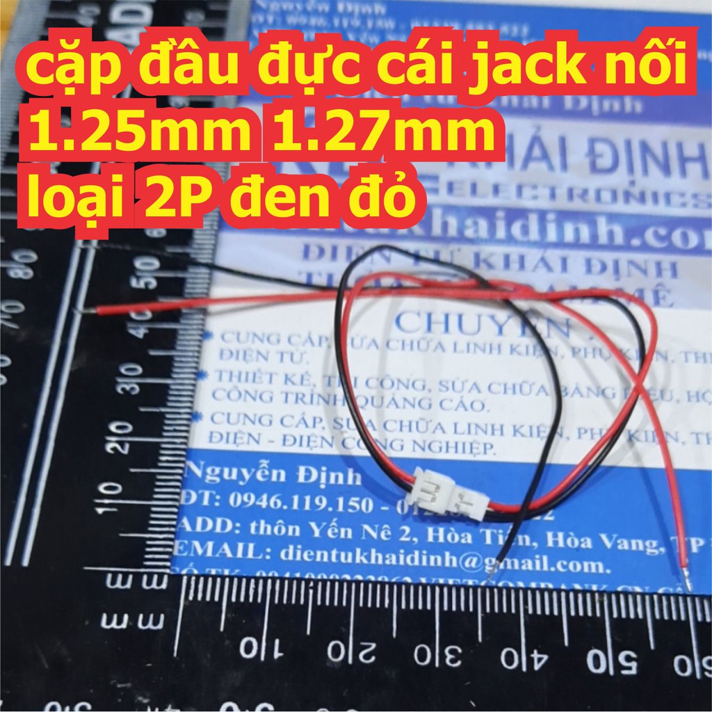 5 cặp đầu đực cái jack nối 1.25mm 1.27mm loại 2P đen đỏ kde6424