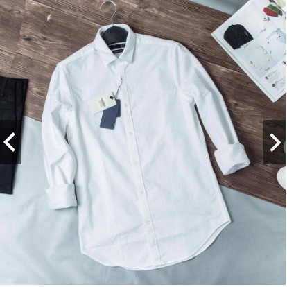 Áo Sơ Mi Nam Trắng Oxford cotton tay dài, Áo sơ mi nam dáng vừa