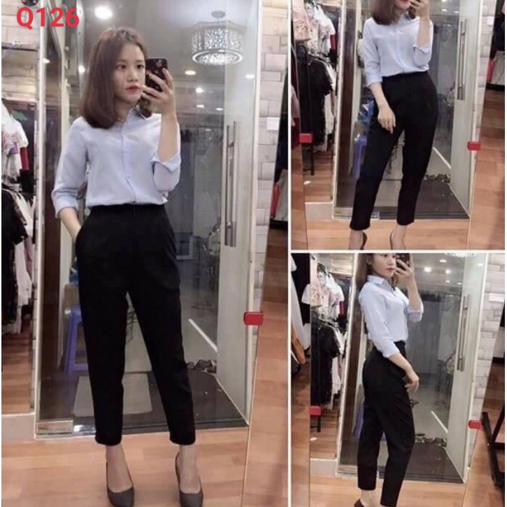 [ VẢI TỐT ] Quần baggy nữ công sở  -  Quần TÂY ĐI HỌC form tôn dáng ỐNG ĐỨNG