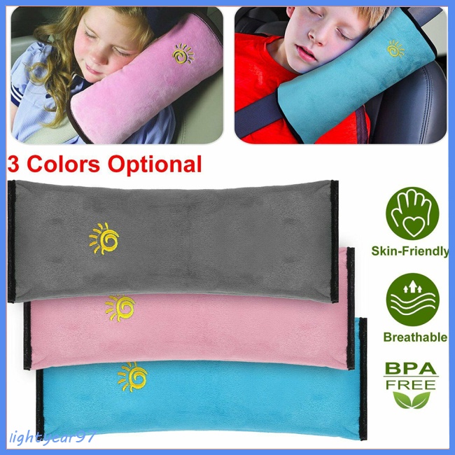 Gối Đệm Cổ Gắn Dây Đai An Toàn Xe Hơi Bằng Vải Bông Dễ Thương Tùy Chỉnh Cho Bé