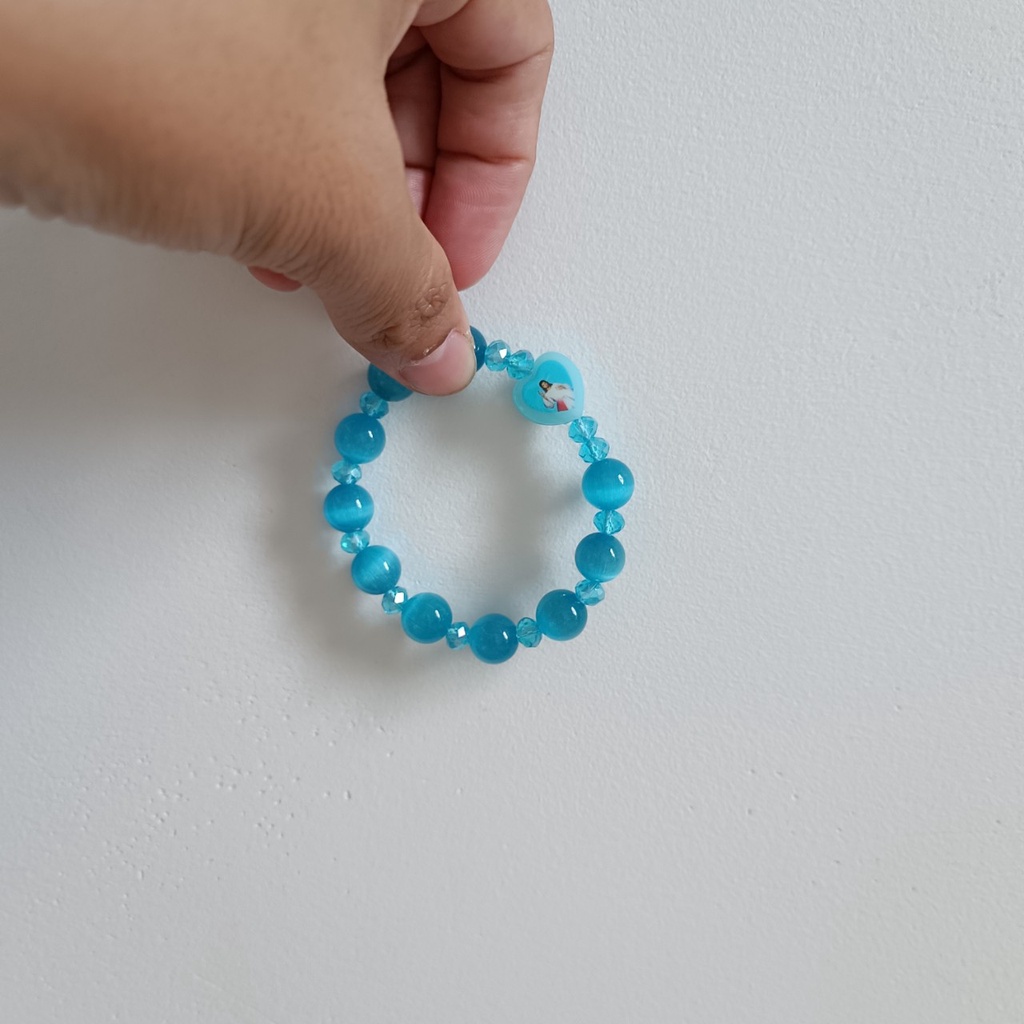 Chuỗi tràng hạt mân côi cầu nguyện đeo tay 10 hạt hạt tròn 10 li màu xanh các loại