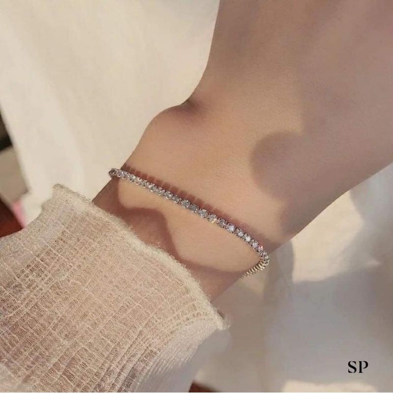 LẮC TAY BẠC 1 HÀNG ĐÁ XI KIM