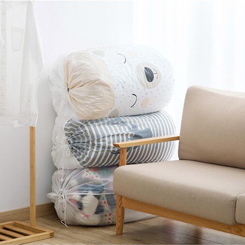 Túi Đựng Chăn Mền Trong Suốt In Hình Gấu Hoạt Hình Dễ Thương Có Thể Gấp Gọn Cho Bé