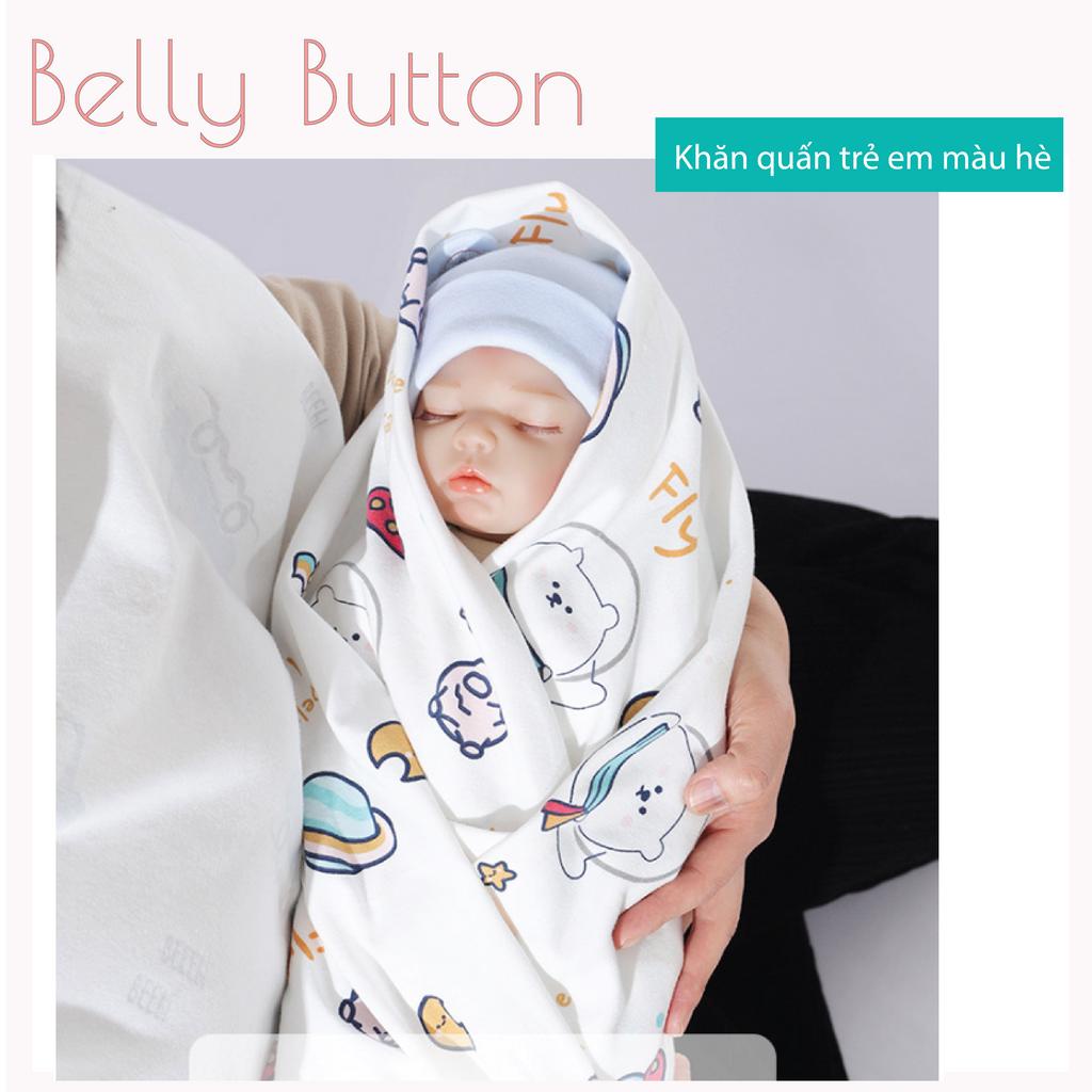 Khăn ủ cho bé sơ sinh BellyButton 100% cotton cao cấp, khăn tắm cho bé sơ sinh thấm hút và thoáng khí tốt