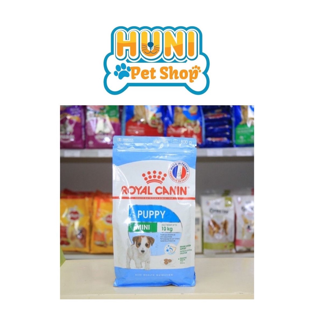 Thức ăn cho chó con hạt Royal Canine Mini Puppy - túi 800g, 2kg Huni Petshop