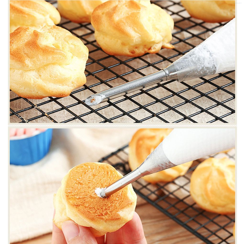 2PCS/Set Puff Cake Tip Pastry Cream Butter Stainless Steel Nozzle Decor Baking Piping Tube DIY Kitchen Home  Kitchentool