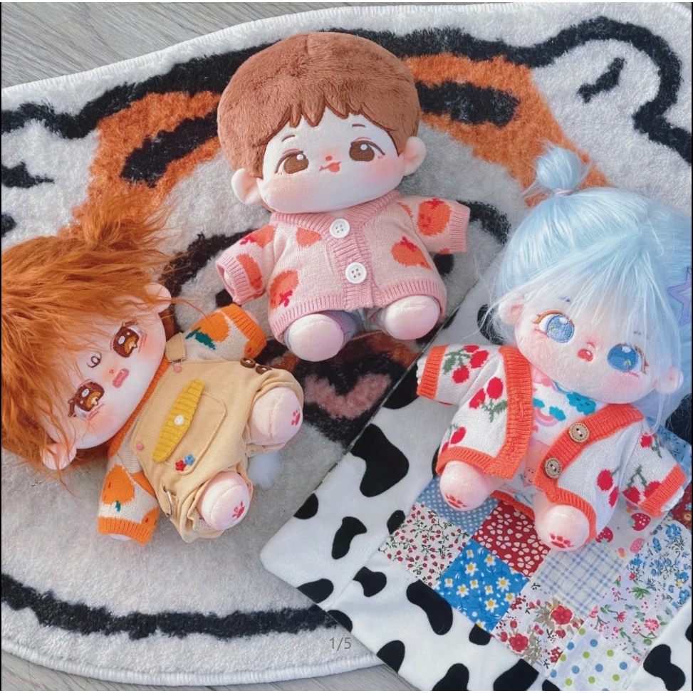 Áo khoác cardigan len hoạ tiết hoa quả cho bé doll 20cm (đọc kĩ mô tả)