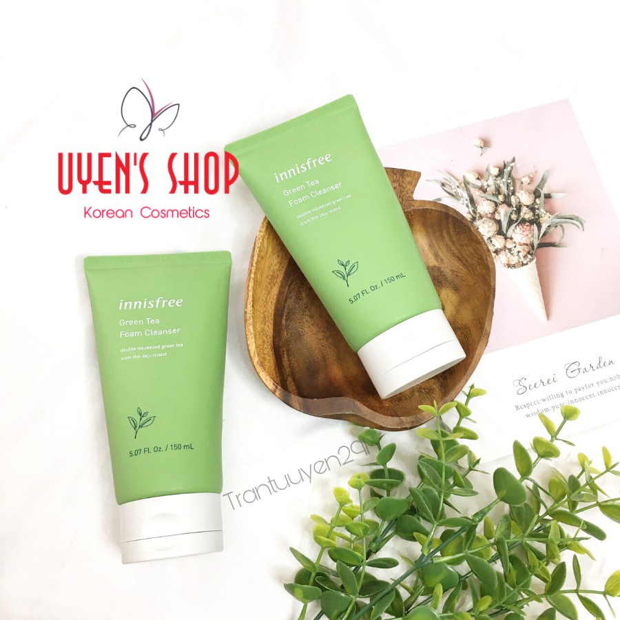 Sữa Rửa Mặt Trà Xanh 💝FREESHIP💝 Hàn Quốc Innisfree 150ml - Sữa Dạng Kem Cấp Ẩm Cho Da SP25