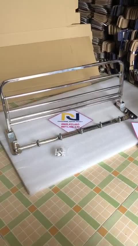 [LOẠI 1 TRỤC ĐÚC DÀY- GẬP LÊN GẬP XUỐNG ĐƯỢC] Thanh Treo Khăn Tắm ĐA NĂNG 100% INOX 304 trong nhà tắm MKT9 bóng loại 1 | BigBuy360 - bigbuy360.vn