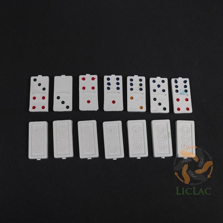 Hộp đồ chơi bộ cờ Domino giá rẻ màu Trắng Ngà có hộp đựng cờ - Bộ Chơi Cờ Giải Trí - LICLAC