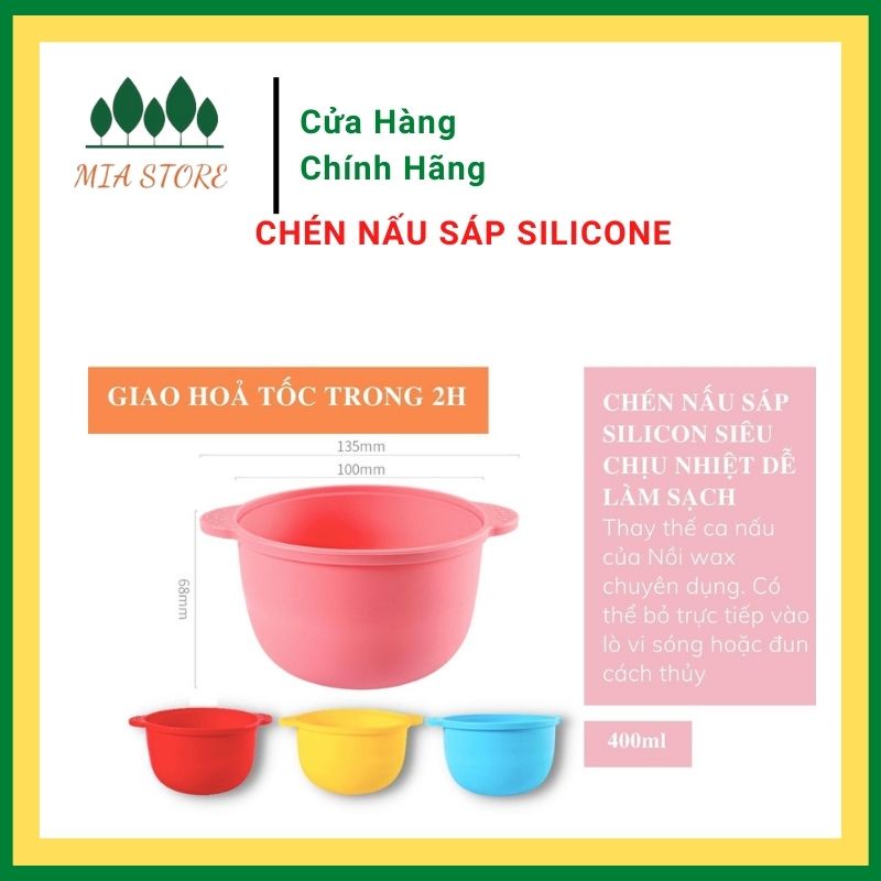 Chén nấu sáp silicon siêu chịu nhiệt vệ sinh dễ dàng tiện lợi chén silicon thay thế nồi nấu sáp màu ngẫu nhiên