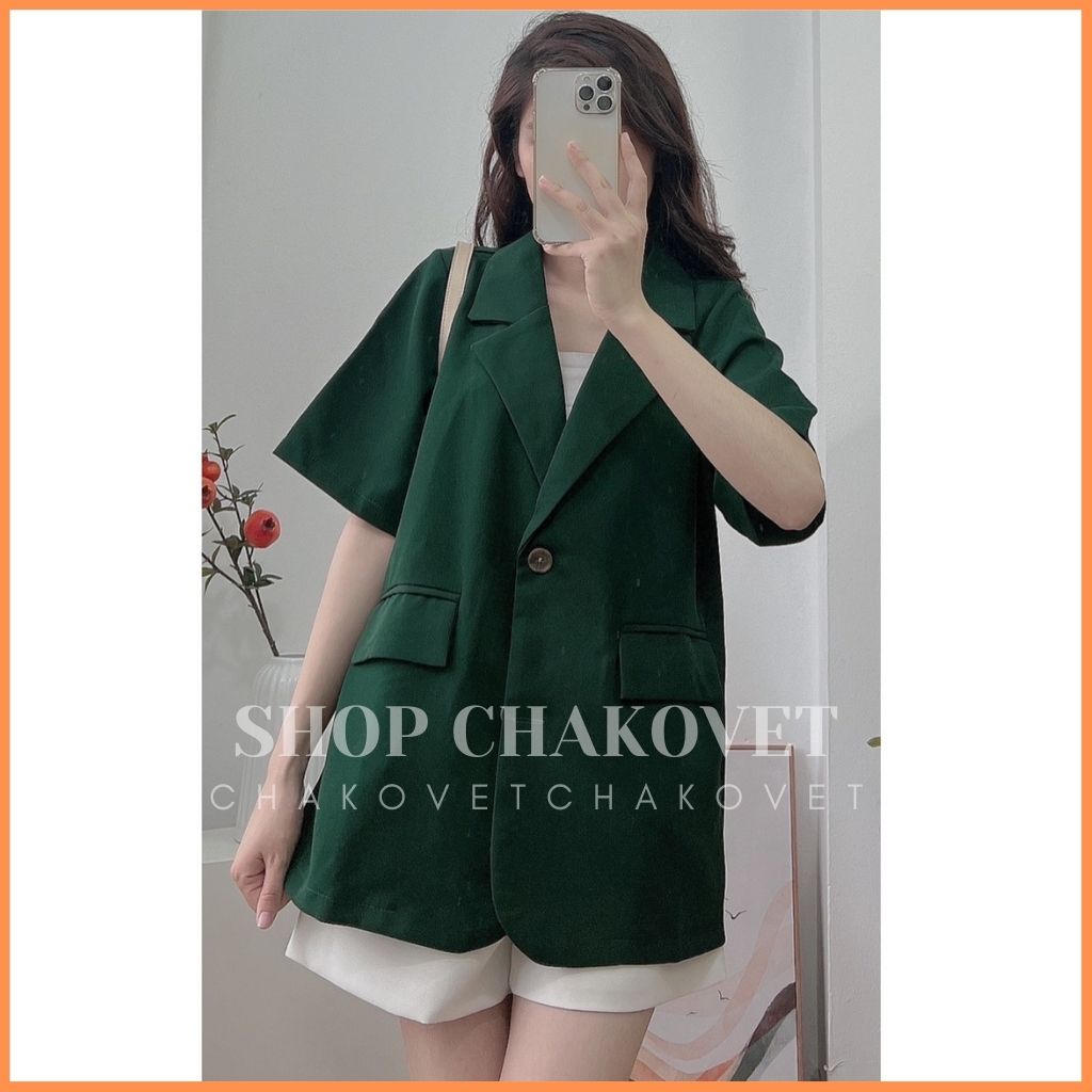 Áo vest blazer nữ cộc tay A8313, áo khoác ngoài nữ tay ngắn chất đẹp 1 lớp công sở trẻ trung hàn quốc cao cấp - CHAKOVET
