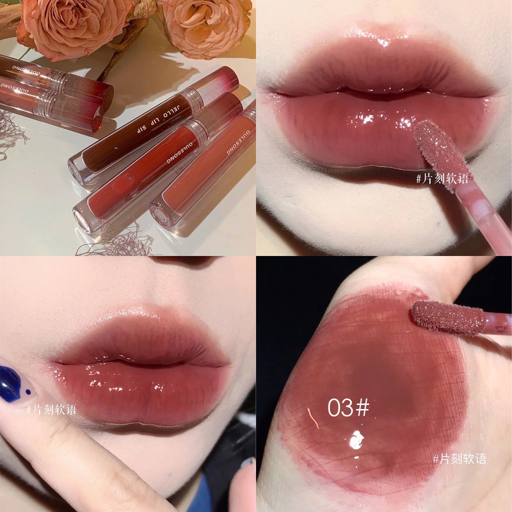 Son Môi Oulesong Dưỡng Ẩm Chống Thấm Nước 6 Màu Tùy Chọn