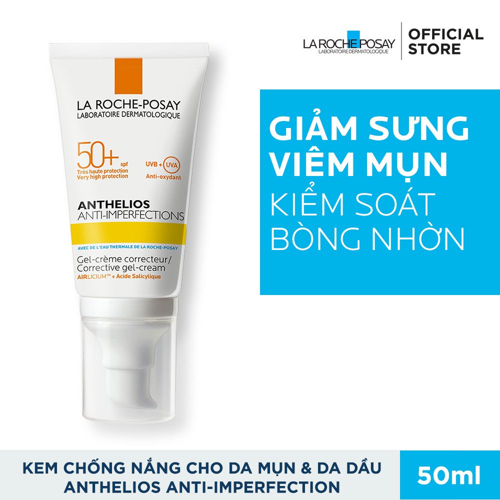 Kem chống nắng giúp bảo vệ da dành cho da bóng dầu, dễ nổi mụn La Roche-Posay Anthelios Anti-Imperfection 50ml