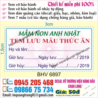 Tem lưu mẫu thức ăn