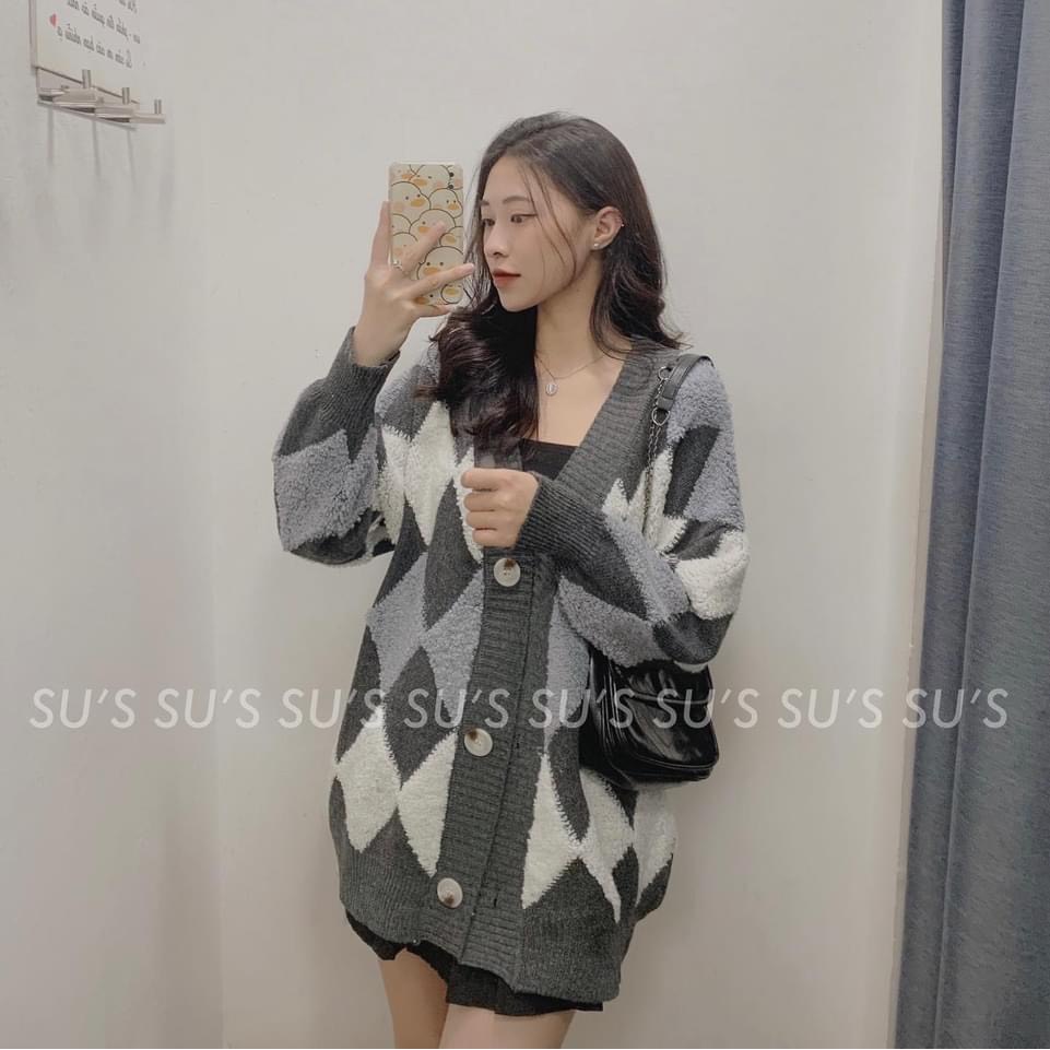 Áo Cadigan Khoác Len Trám Họa Tiết Lông Nổi Chất Siêu Dày Dặn - Phong Cách Hàn Quốc | BigBuy360 - bigbuy360.vn