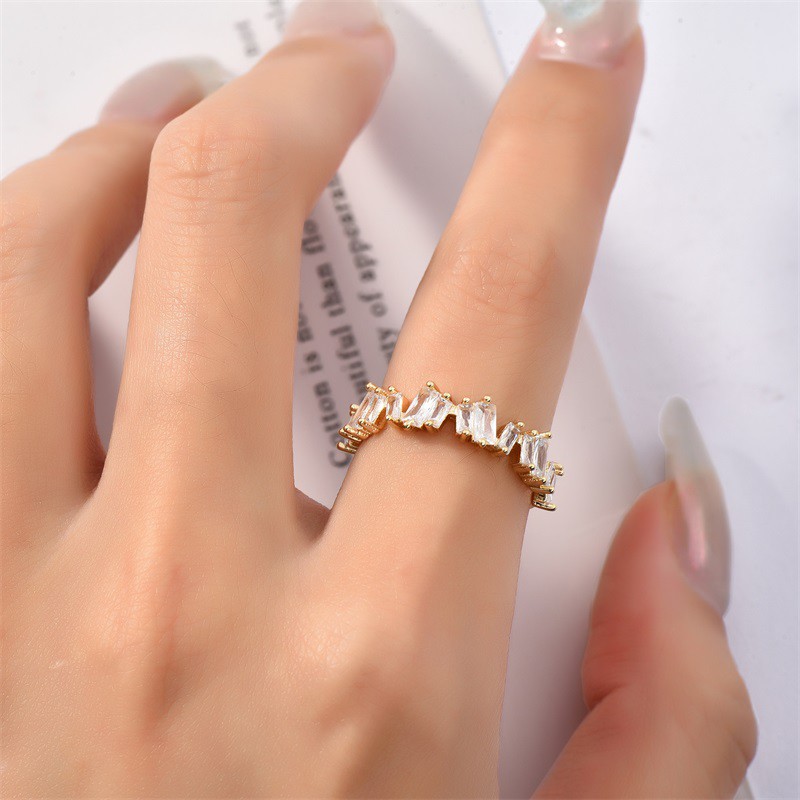 Nhẫn hở mạ vàng 14k thiết kế độc đáo phong cách thời trang