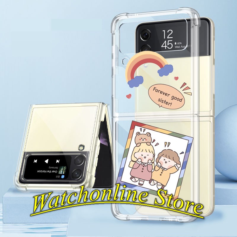 Ốp lưng chống va đập in Q cho Samsung Galaxy Z Flip4 5G / Z Flip 4 / Z Flip3 5G / Z Flip 3