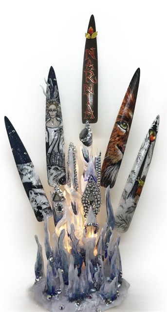 Sét móng thi đấu dài nhọn design fantasy