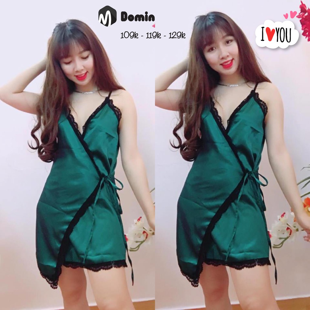 Đầm Ngủ Vải Phi Lụa Mềm Thoáng Mát Sexy Mẫu 2 - DOMIN