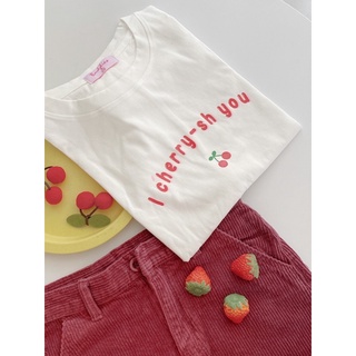 Áo thun in chữ I cherry-sh you