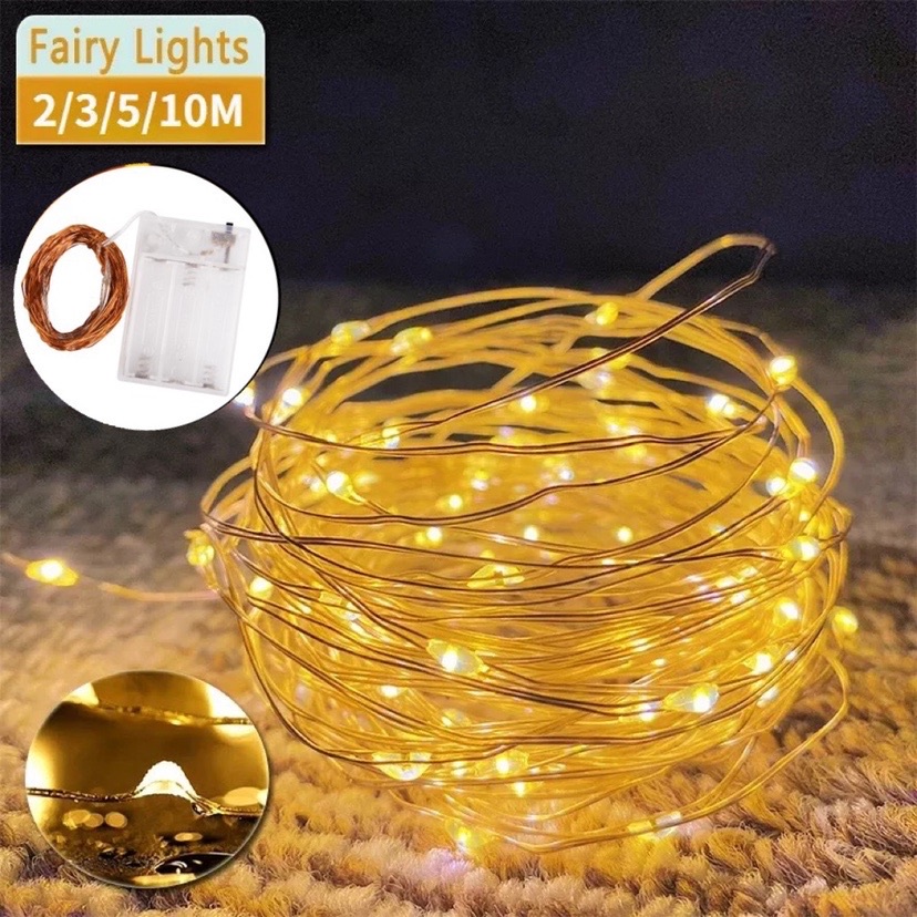 Dây Đèn Led Trang Trí Giáng Sinh Chạy Pin 10M 5M 3M 2M