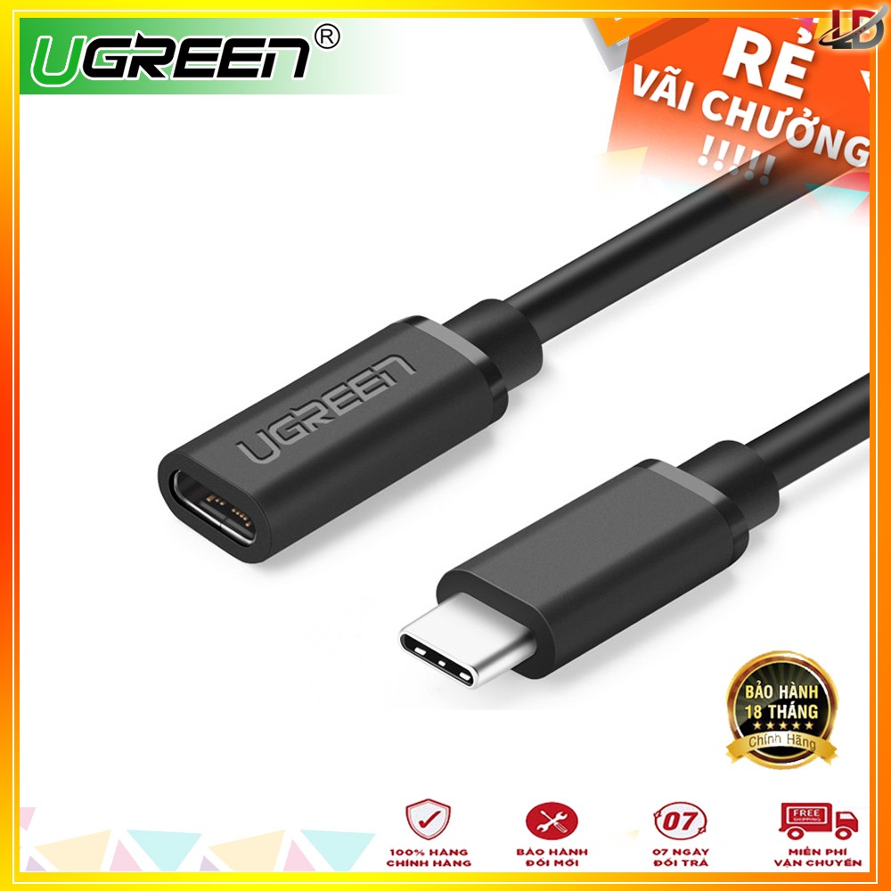 Cáp nối dài USB Type C 0,5m chính hãng Ugreen 40574 - Phukienleduy