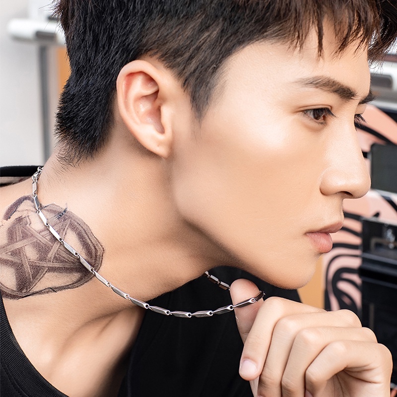 Vòng Cổ Bạc Nam Unisex Xích Trơn Cá Tính Ngầu Thời Trang Nam Basic  Hiphop Lucifer Store - Vòng Titan không gỉ Xích Trơn