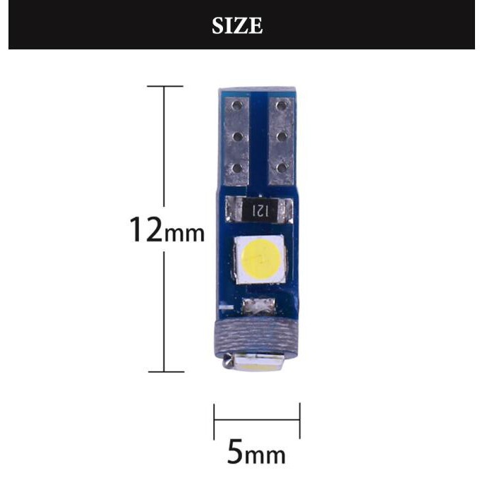 Bộ 10 đèn LED Kevanly T5 W3W W1.2W 3030 Smd Dc 12v chuyên dụng cho xe hơi
