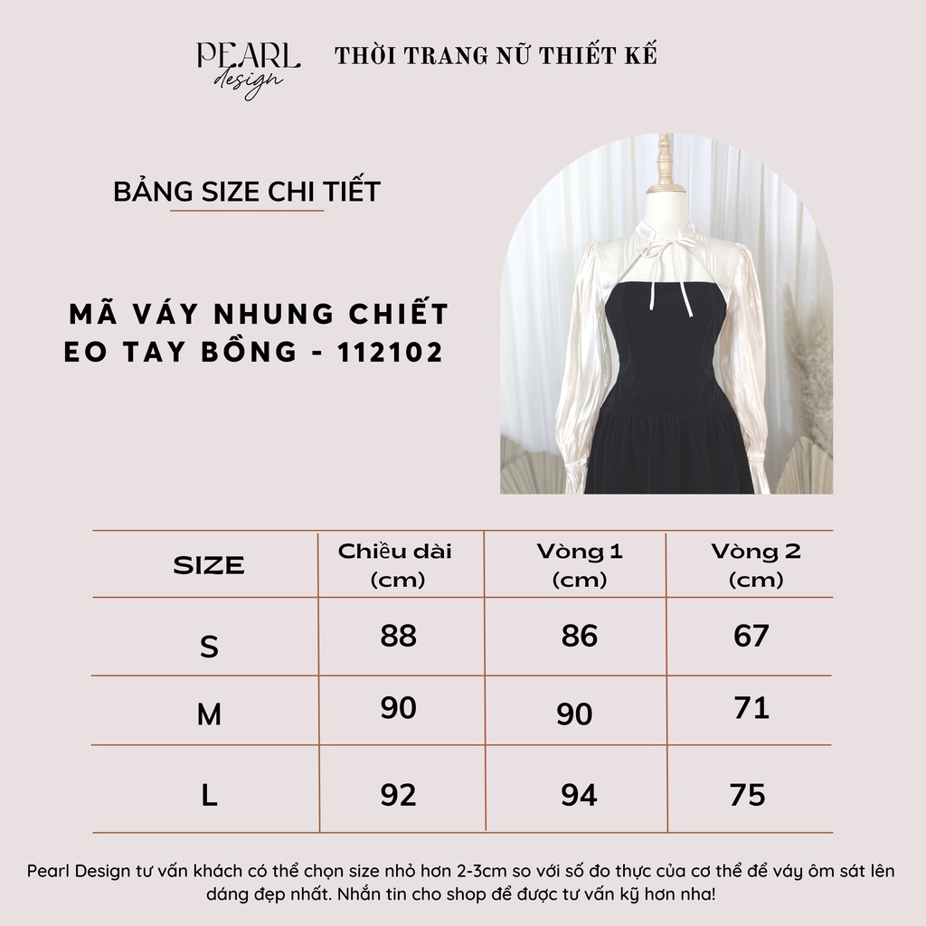 Đầm tiệc đám cưới đẹp nhung cao cấp chiết eo tay bồng tiểu thư sang chảnh  Pearl Design 112102 | BigBuy360 - bigbuy360.vn
