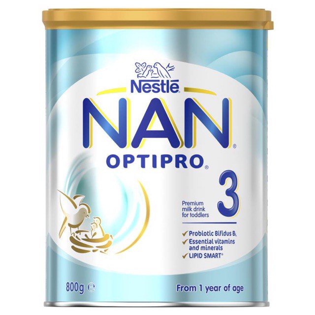 Sữa Nan Optipro Úc số 3 lon 800g cho bé từ 1 tuổi trở lên