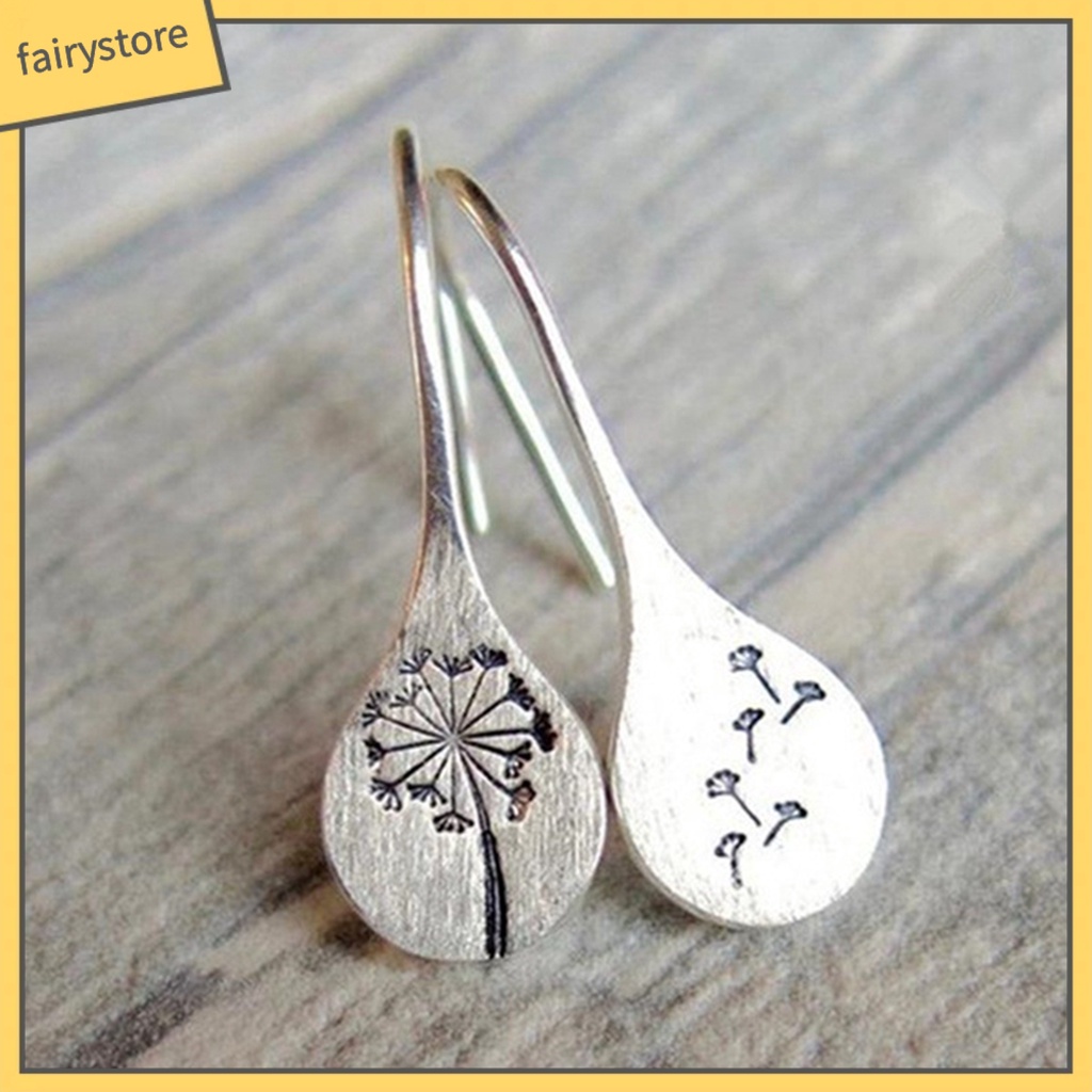 Khuyên tai mạ bạc hình bồng công anh đơn giản sang trọng cho nữ