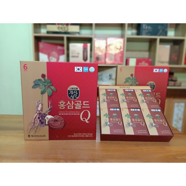 Nước hồng sâm Gold Q kèm túi xách (Hộp 30 gói x 50ml)