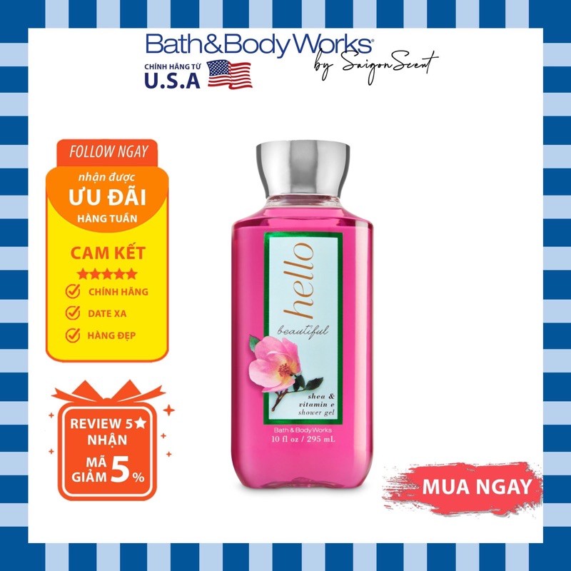 Sữa tắm Bath and Body Works Hello Beautiful (295ml)