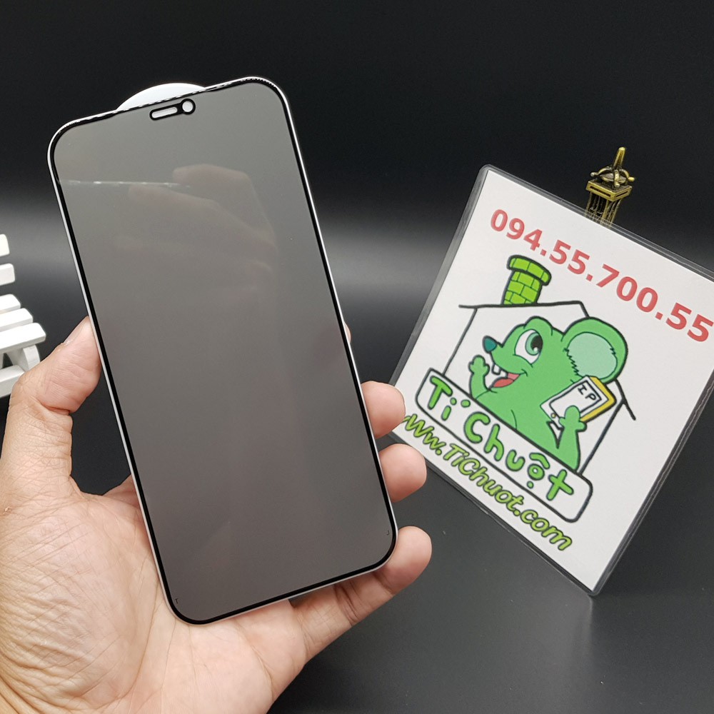 [Loại Tốt] Kính Cường Lực Chống Nhìn Trộm iPhone 12 Pro Max FULL Màn Viền Cứng