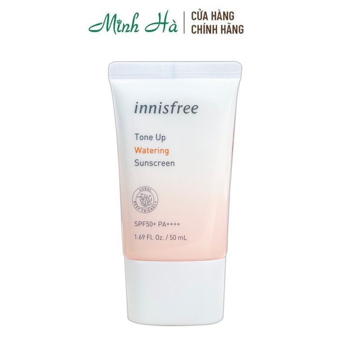 kem chống nắng innisfree Tone Up Watering Sunscreen SPF50+/PA++++ 50ml giúp nâng tông, dưỡng ẩm da