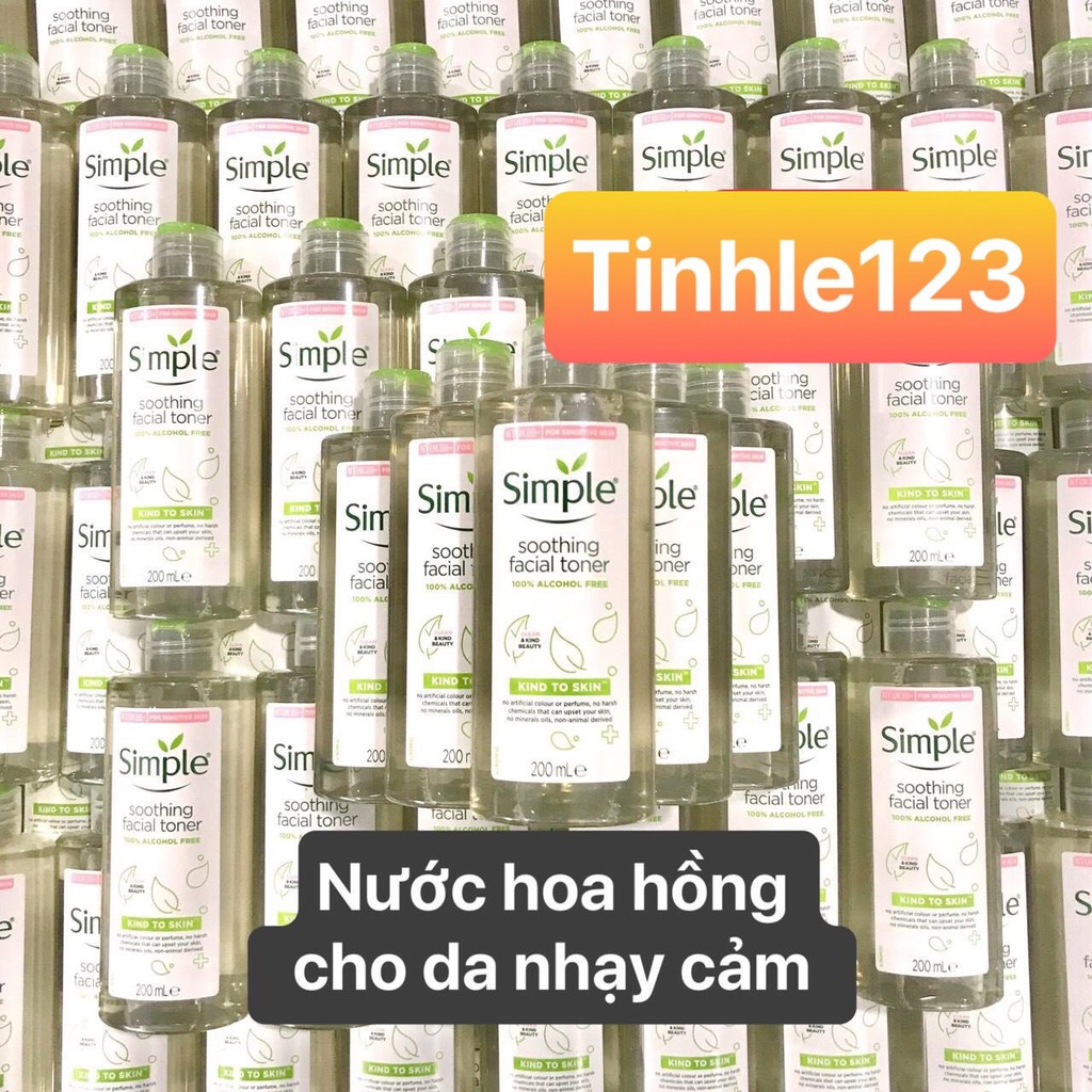 (Mẫu Mới 2020) Nước Hoa Hồng Simple Dịu Nhẹ Cho Da Nhạy Cảm Soothing Facial Toner