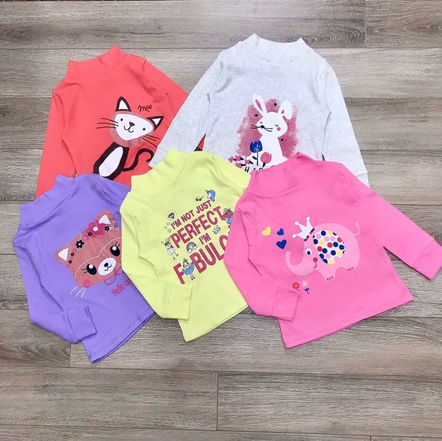 áo borip cổ 3p ấm áp cho bé gái