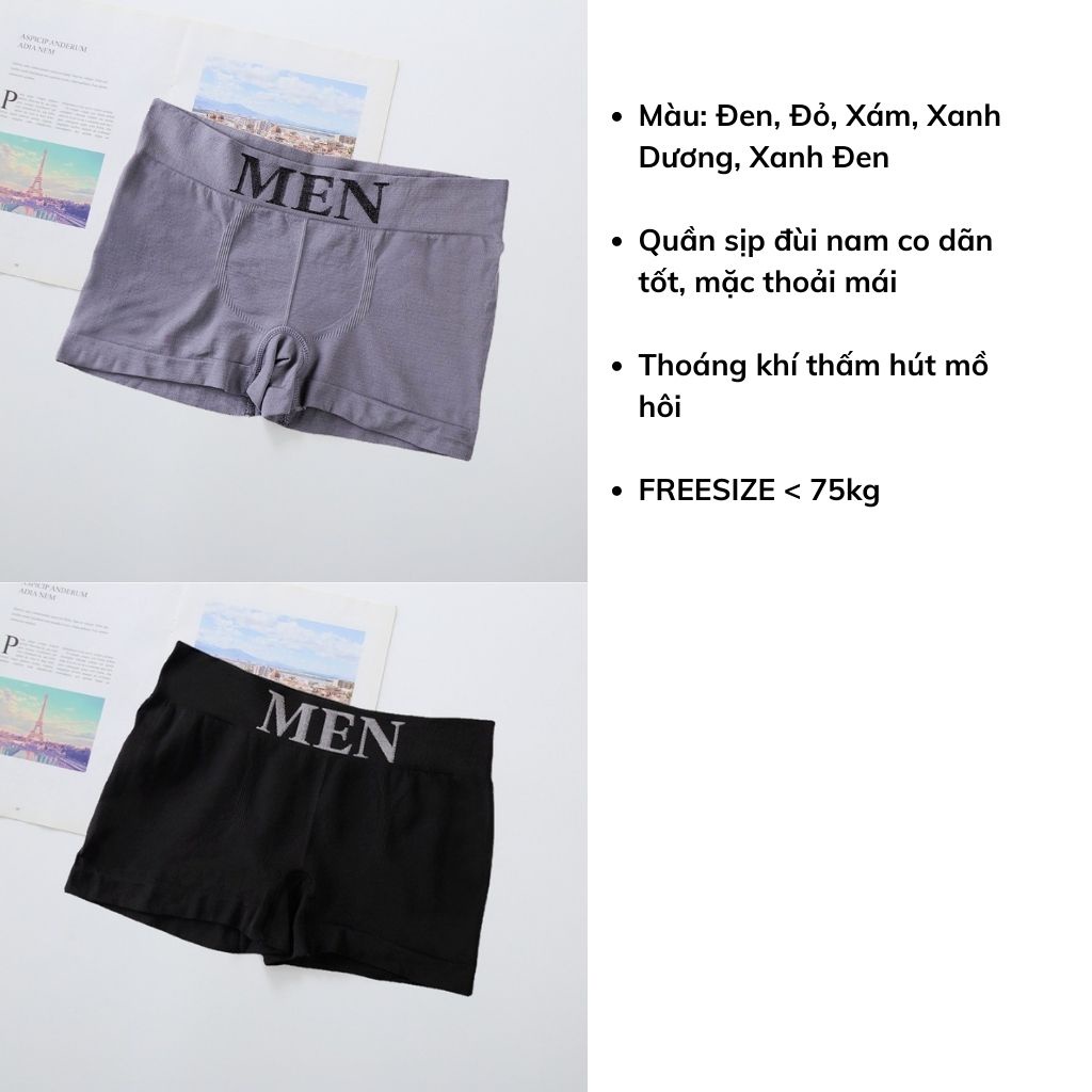 Quần lót nam mềm mại, quần sịp đùi co dãn tốt mặc thoải mái  - Men