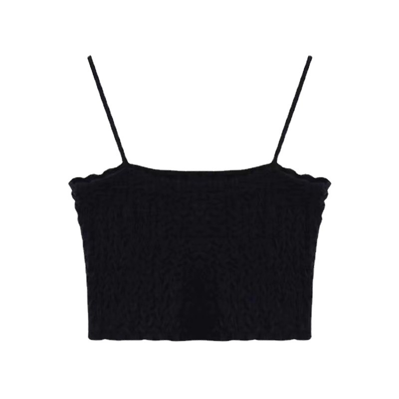 DUNEA Áo Croptop Hai Dây Màu Trơn Ngọt Ngào Thời Trang Mùa Hè Cho Bạn Gái