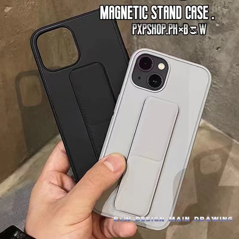 Ốp Điện Thoại Silicon Mềm Có Giá Đỡ Sáng Tạo Màu Xám Đen Cho iPhone 13 12 11 Pro MAX XR IX XS MAX i7 8 Plus